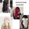 Silky Satin Oversized Long-tail Bow Clip, Large yellow Hair Bow