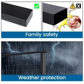 Muzata HT10 HT14 Stainless Steel Flat Handrail Accessories - 2Pack Handrail End Cap Universal Black Nylon, HA12 BNN