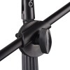 Black Mic Stand with Boom Arm Dual Microphone Holder Model