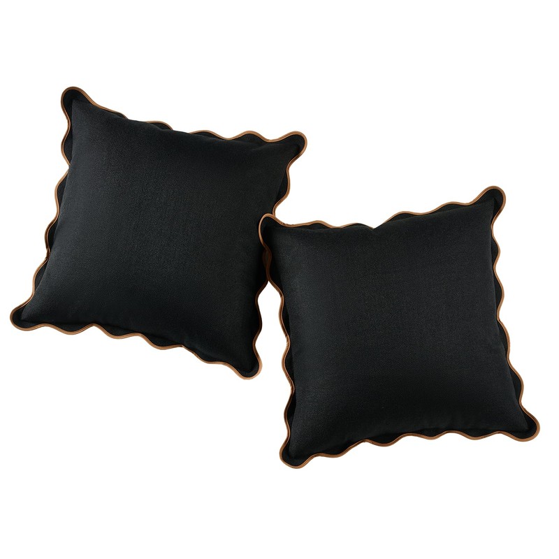 Scalloped Pillow Covers Set of 2 for Living Room |