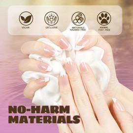 Press On Nails - Almond False Nails - Gold Line Design French Pointed False Nails - Stick On Nails - Glossy Full Coverage Stick On Nails - Suitable for Ladies Manicure 24Pcs (French, white1)