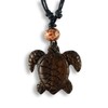 Island Piercings N253 Handmade Wooden Turtle Pendant Necklace Adjustable Length,