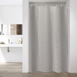 YISURE Narrow Linen Textured Shower Curtain 120x200cm, Heavy Duty Fabric Shower Curtains for Bathroom Waterproof Thick Hotel Luxury, Grey 47''x78''