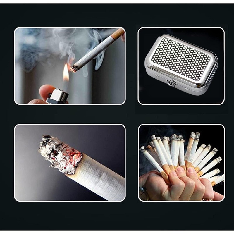 VOVCIG Upgrade Portable Pocket Ashtray Windproof Ashtray with Lid Stainless