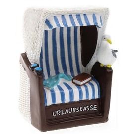 Money Box – Beach Chair – Money Box Holiday Travel Fund Piggy Bank Money Gift 12 x 8 x 14 cm (Seagull)