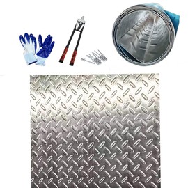 Arkdeffon 24" x 118" Aluminum Diamond Plate Sheet Tread Diamond Plate Aluminum Sheet 0.04" for Skid Plates, Walkways, Ramps, Trucks, Trailer, RV, Campers, Garages, or Gyms (24" x 118")