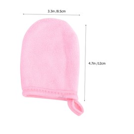 VICASKY 3pcs Makeup Remover Gloves Cleansing Fluffy Hand Mini Facial Mitt Facial Cleaning Gloves Make up Removal Gloves Gentle Skin Facials Removing Women Face Cleaning Scrubber Salon Pink