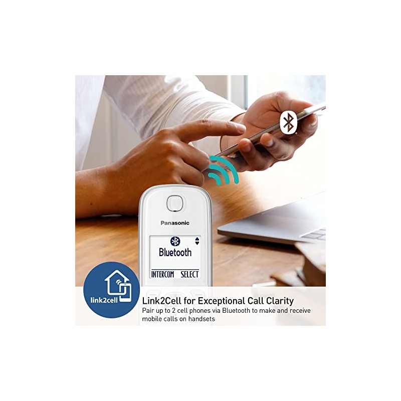Panasonic - Teléfono inalámbrico con contestadora, Link2Cell Bluetooth, Asistente de