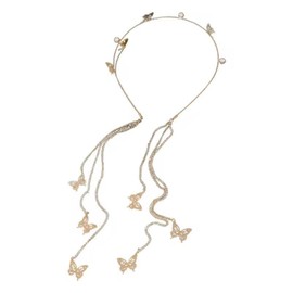 Aegyo 애교 Butterfly and Rhinestone Metal Headband (Pearl, One Size)