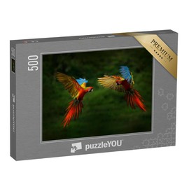 puzzleYOU: 500 Piece Puzzle Parrots in Flight - from the Puzzle Collection Birds, Parrots, Animals in Jungle & Rainforest