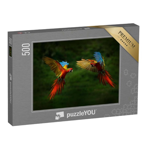 puzzleYOU: 500 Piece Puzzle Parrots in Flight - from the