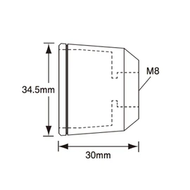 POSH 032879-11-10 Motorcycle Supplies, Middle Weight Bar End Outerwear Only, M8 Type, Titanium