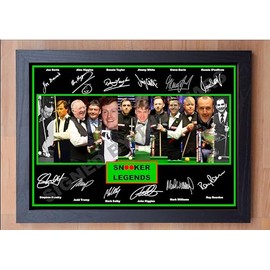 Stunning Quality Snooker Legends Ronnie O'sullivan, Stephen Hendry... Signed/Autographed Print. (A4 FRAMED 33CM X 24CM)