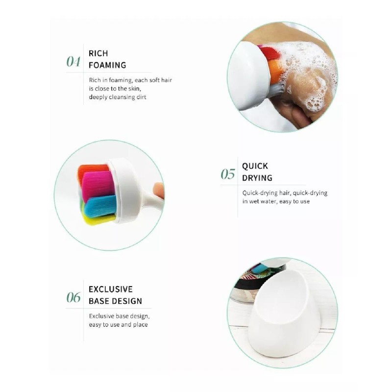 Sr Oferton Cepillo Facial Exfoliante Colorido Colores Con Base Manual