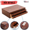 US Art Supply Walnut 2-Drawer Adjustable Wooden Storage Box with