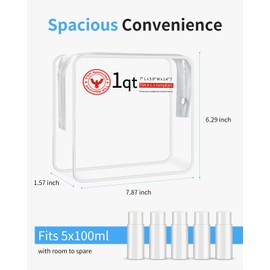 Menisovia TSA Approved Toiletry Bag - Quart Size Travel Bag TSA Approved, Premium Waterproof Zipper, Durable 0.5mm PVC Construction, Ideal for Secure Travel, 2-Pack Clear & Compact Design