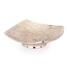 NKlaus 8 x 8 cm Incense Bowl Nickel Embossed for Frankincense Herbs Charcoal on Sand 14009