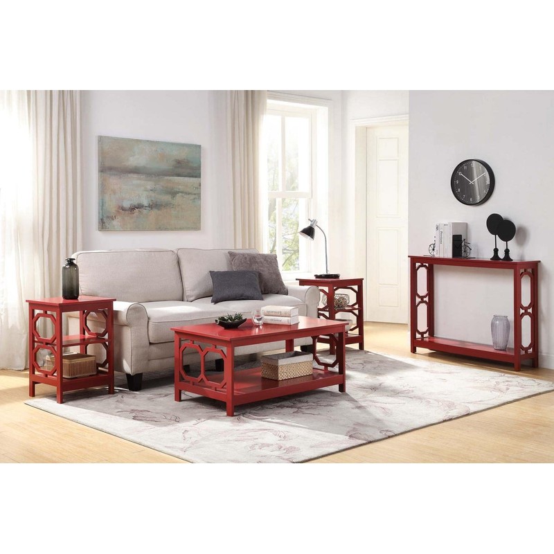 Convenience Concepts Omega Console Table, Cranberry Red