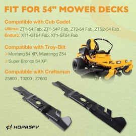 HQPASFY Toothed Mulching Mower Blades 3PCS 742P05086-X Compatible with 54" Craftsman Z5800, T3200, Z7600, Cub Cadet XT1-GT54 XT1-ST54, Troy Bilt Mustang 54 XP, Z54, Super Bronco 54 XP