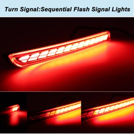 KEEGTBOX LED Rear Bumper Fog Light Brake Tail Sequential Flash Turn Signal Lamp Compatible with Toyota Sienna LE XLE XSE Limited Platinum Edition 2021 2022 Accessories (Rear Fog Light)