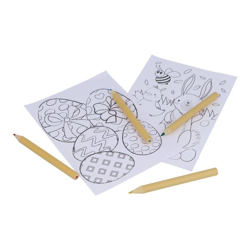 HENBRANDT Single Eco-Friendly Mini Easter Colouring Set with 6 Sheets