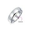 Unisex Simple Traditional Couples .925 Sterling Silver Dome Wedding Band