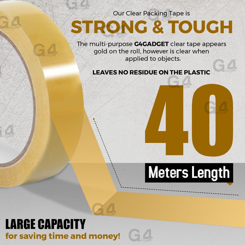 G4GADGET 3 Pack Clear Cellotape Rolls | 24mm x 40m