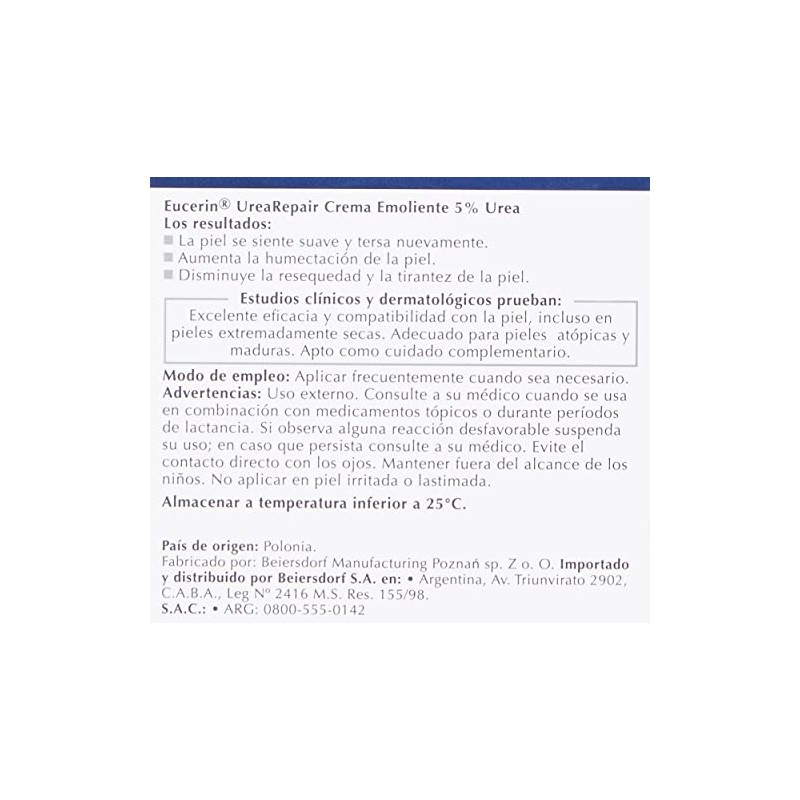 BEIERSDORF SPA Eucerin 5% Urea Crema Regeneradora 75ml Con Carnitina