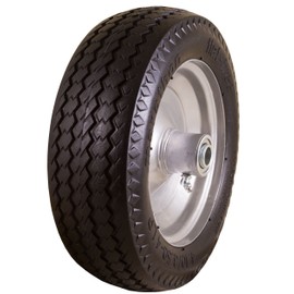 Marathon 4.10/3.50-4" Flat Free, All Purpose Utility Tire on Wheel, 4" Centered Hub, 5/8" Bearings