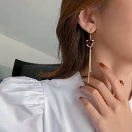 YDSURE Fox Bee Earmond Earrings, Women's, Simple Design, Dangling Metallic Allergies, Ring Earrings, 18K Gold, Glitter, 925 Silver, Diamond, Metal Allergy, Pearl Zircon Stylish, Precent, Fringe