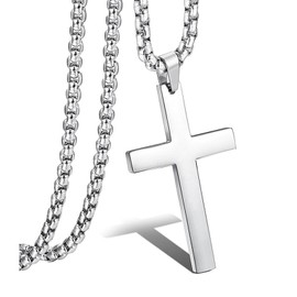 Aatpuss Men's Necklace, Gold Chain, Cross, Stainless Steel Cross Chain for Men and Women, Cross Gift for Men, Titanium steel