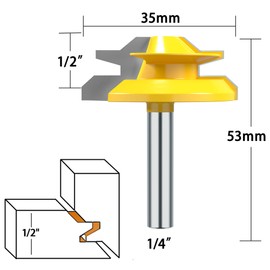 1/4" Shank 45 Degree Lock Miter Router Bit Joint Router Bit 1/2" 9/16" 3/4" Cutting Height Woodworking Tools for Create Lock Miter Joint - 3PCS