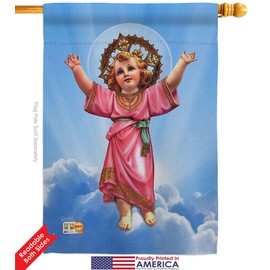 Divine Baby Jesus House Flag Eagle Set Religious Faith Hope Grace Peace Dove Christian Religion Easter Small Decorative Gift Yard Banner Double-Sided Made In USA 28 X 40