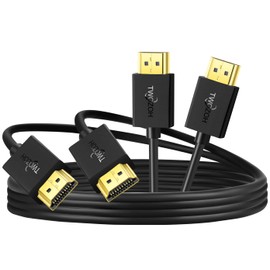 Twozoh Slim HDMI Cable 1FT 2 Pack, Ultra Thin & Extreme Flexible HDMI to HDMI Cord Support 4K@60Hz/2160P/1080P