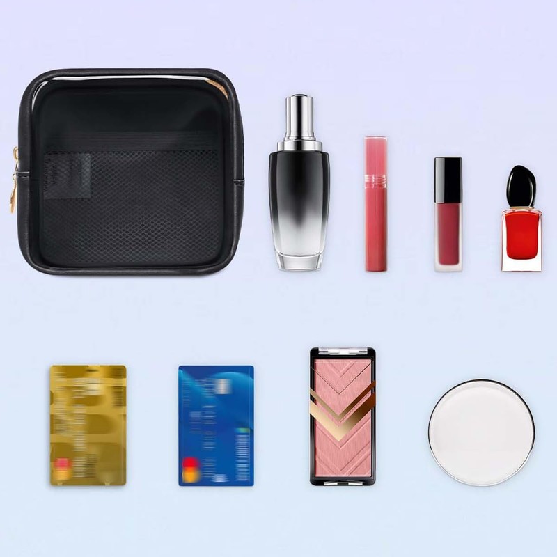 2 PCS Clear Makeup Bag Waterproof Cosmetic Case Mini Make