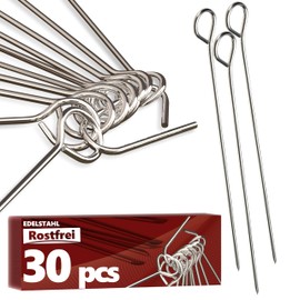 Roulade needles - set of 30, stainless steel - Made in Germany 10 cm roulade skewers with clip - rust-proof, stable for simply delicious roulades