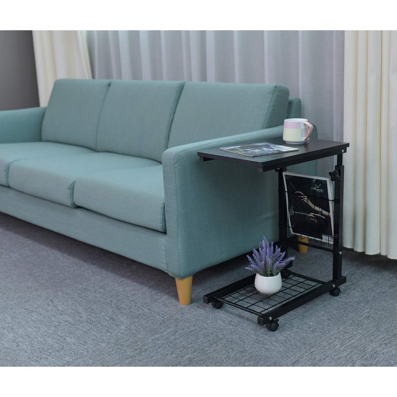 AIZ Overbed Table, Height Adjustable Sofa Side Slide Under Table,