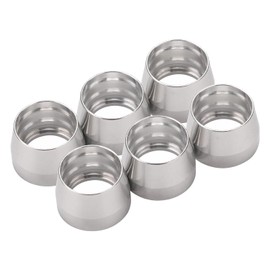 Podavelle 8AN Olive Ferrule Insert Replacement for AN8 PTFE Hose End Fitting Adapter Aluminum 6PCS