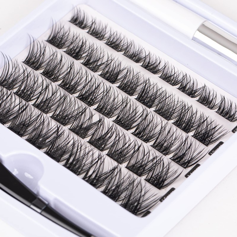 SISILILY Individual Eyelashes with Eyelash Glue Kit, 45 Pieces, Individual