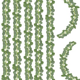 Eucalyptus Garland,Artificial Eucalyptus Leaves Table Greenery Garland Wreath Vines for Wedding Party Table Fireplace Bedroom Wall Room Decor (6)