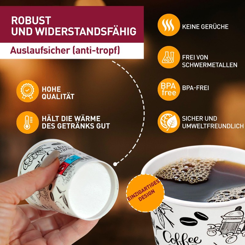 gobecups 100 White Paper Cups 200 ml / 7 oz
