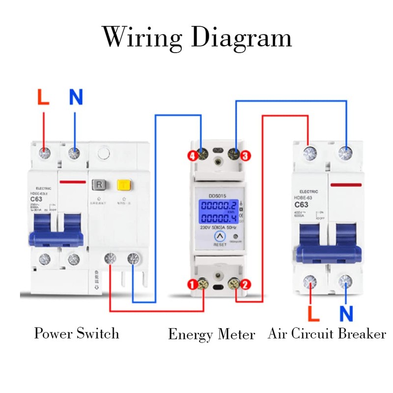 5-80A 230V 50Hz Digital LCD Display Single Phase Energy Meter