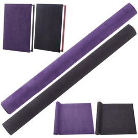 craspire 2 Rolls Book Cloth for Bookbinding, 51 x 11.8 Inches, Suede Fabric Surface, Book Cover with Paper Back, Book Cover, Book Album, Black/Purple, Scrapbooking, Archiving, DIY Cover, Protection