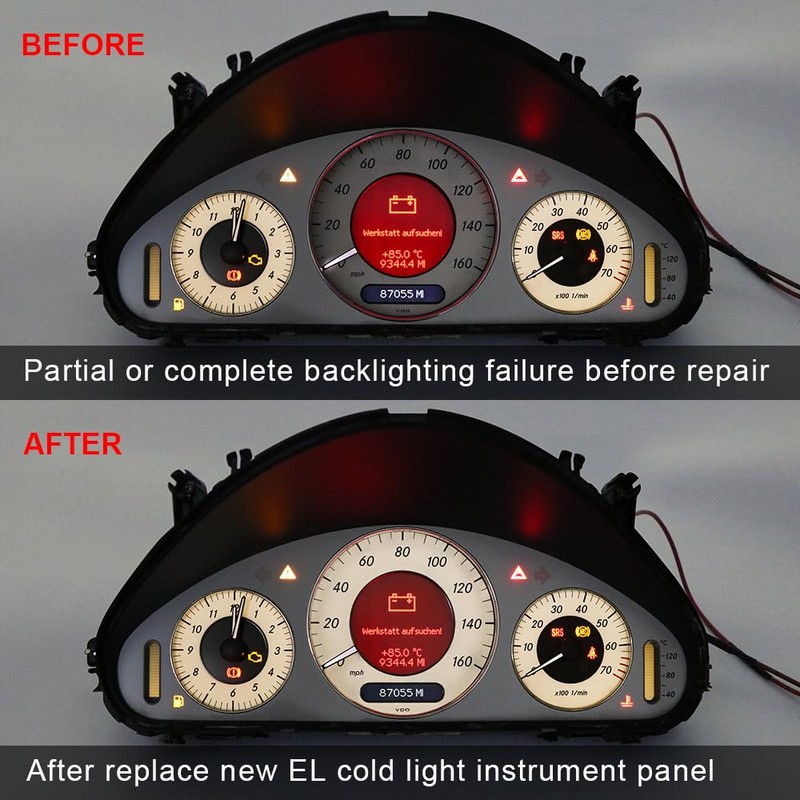BENET Gauge Face Overlay with EL Cold Light Instrument Panel