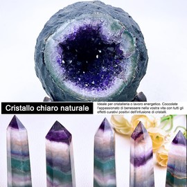 HINATAA Crystal Water Bottle, Removable Healing Natural Quartz Water Bottle, 550 ml (Colourful)