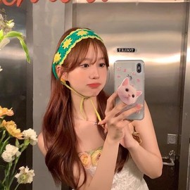 International Soccer Headband - Korean Internet Celebrity Fashion Knit Daisy Head Scarf for Women, Spring/Summer, All-Match Size/Red Daisy Headband 15ea