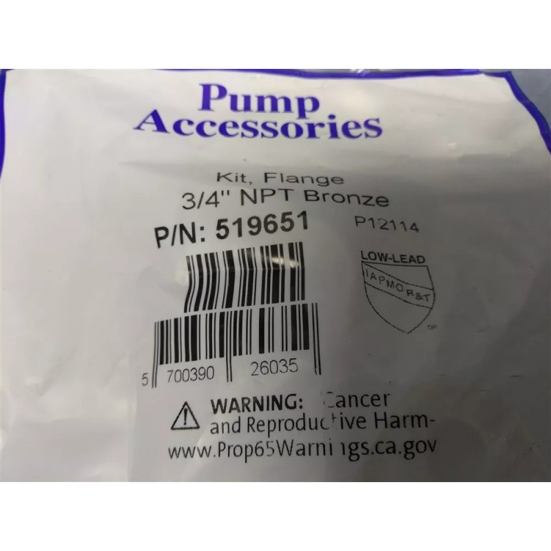 Grundfos 519651 3/4" NPT Pump Flange Set Bronze NEW