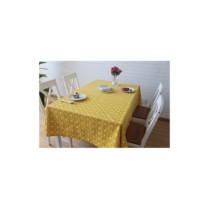 meioro Table Cloth, Rectangular Tablecloth, Cotton Linen Table Cover, Simple