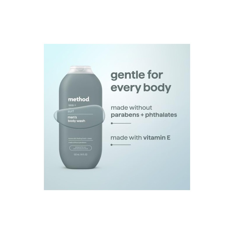 Method Men Body Wash, Sea + Surf, Paraben and Phthalate