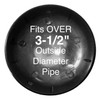 3-1/2" Black Powder Coated Pressed Steel Chain Link Post Cap